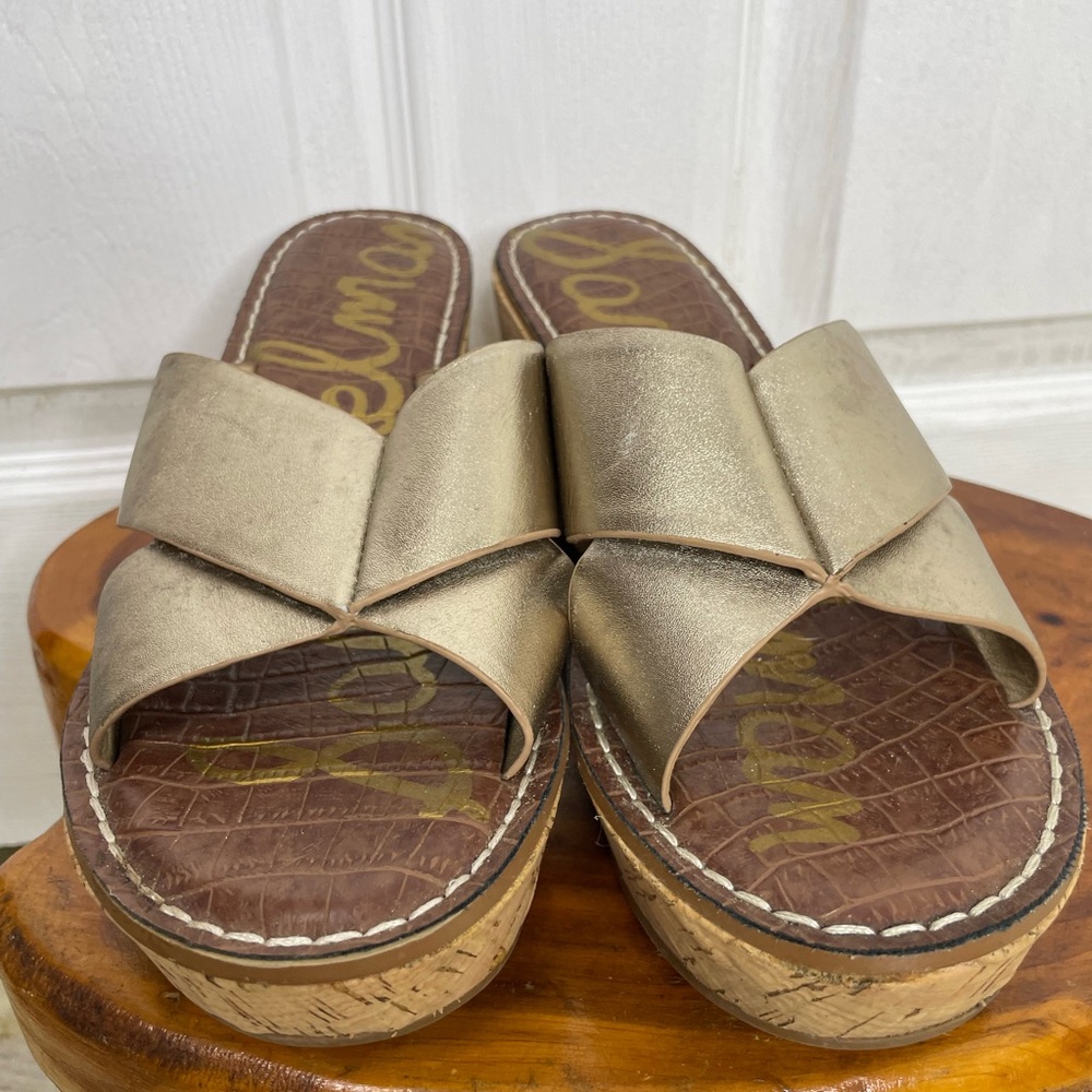 Sam Edelman Gold Wedge Sandals